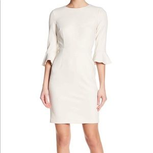 Donna Morgan Ruffle Cuff Sheath Dress.